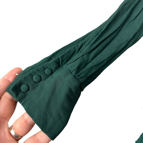 Madewell Novel Dress Smoky Spruce Green Button Up Long Sleeve Mini Fall Dress XS - Picture 6 of 11